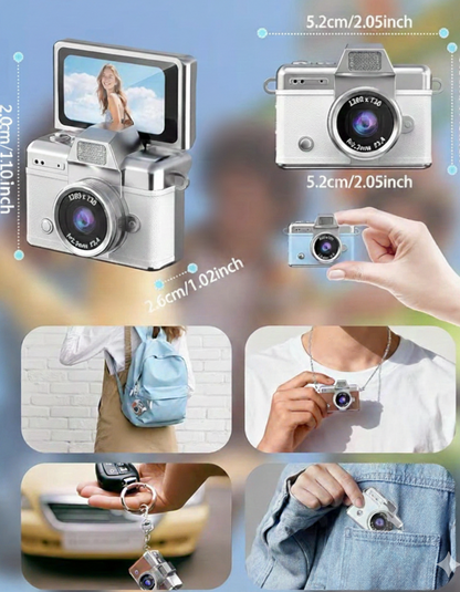 Mini Cámara Retro Pantalla 180° 1080p