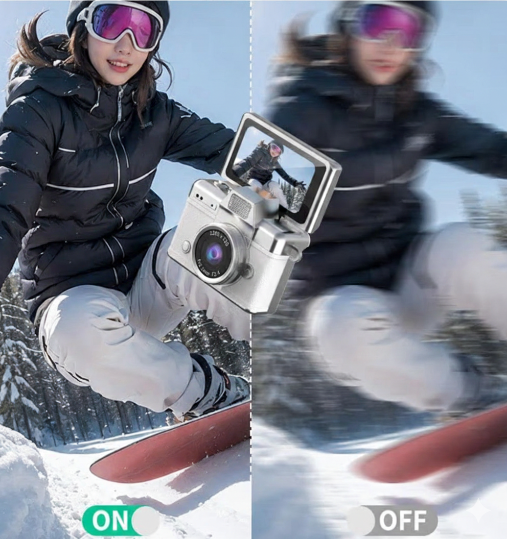 Mini Cámara Retro Pantalla 180° 1080p